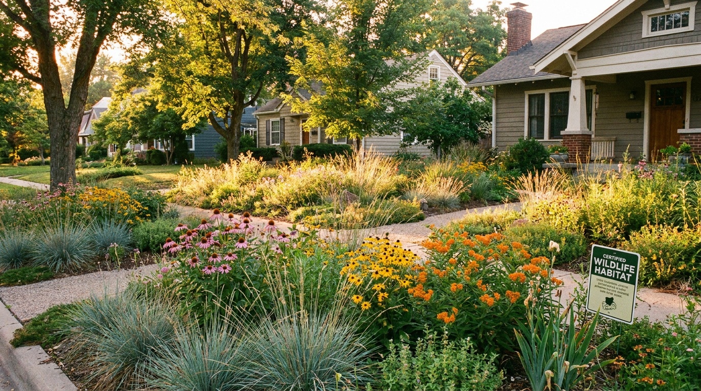 Native prairie grasses landscaping